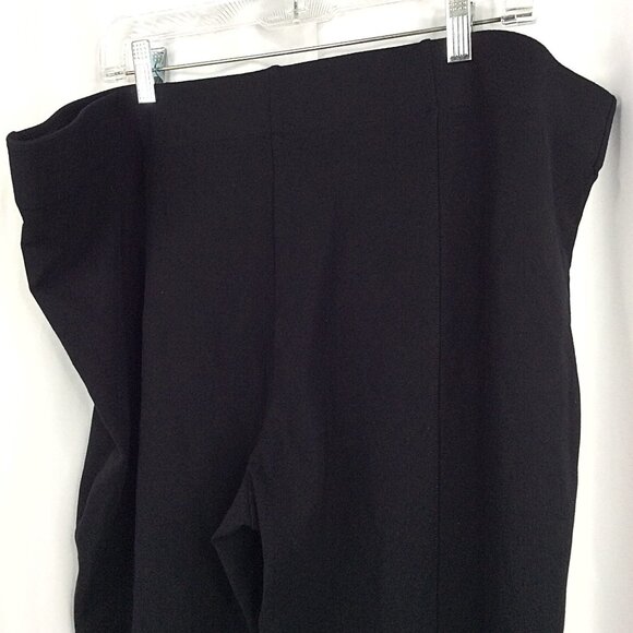 dip Ponte Knit Ankle Pants Women's Plus Size 3X Black Pull On Front Seam Stretch - Picture 6 of 9